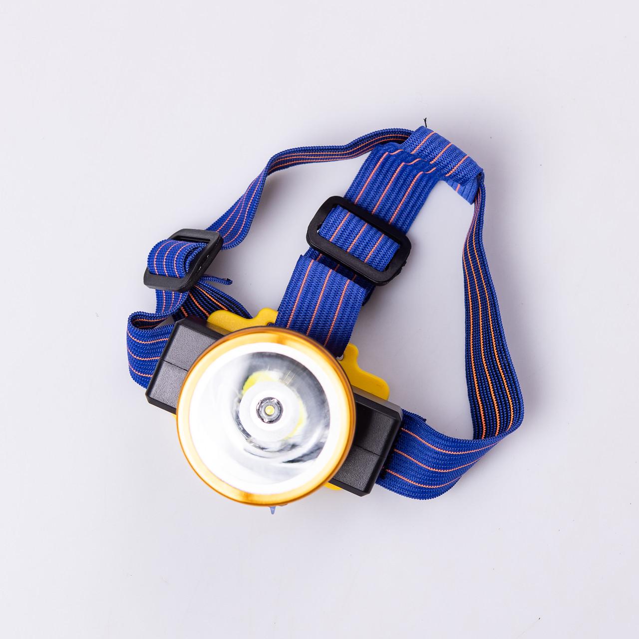 Налобний ліхтар акумуляторний LED 3 режими роботи 7х7х5 см (7192) - фото 1