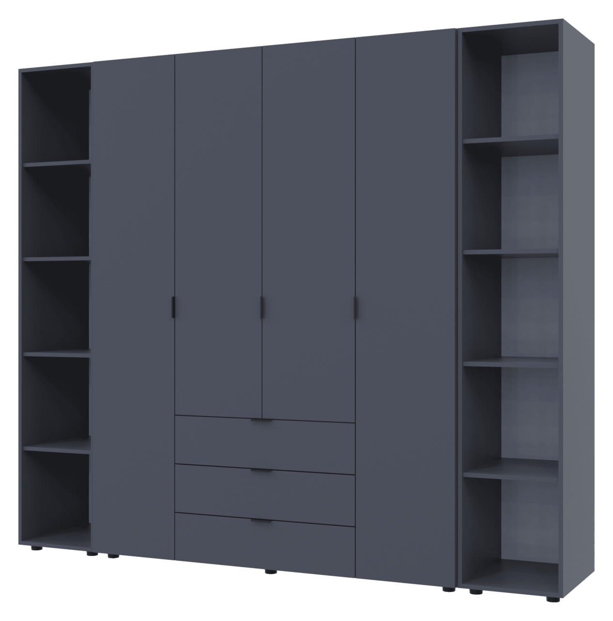 Шкаф для спальни Doros Гелар с 2 этажерками 4 ДСП 231,4х49,5х203,4 см Графитовый (42005064)
