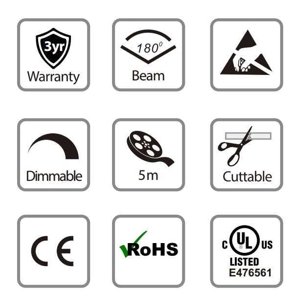 Стрічка LED COB 24V 10W 3000K теплий 1000Lm CRI90 8 мм - фото 2