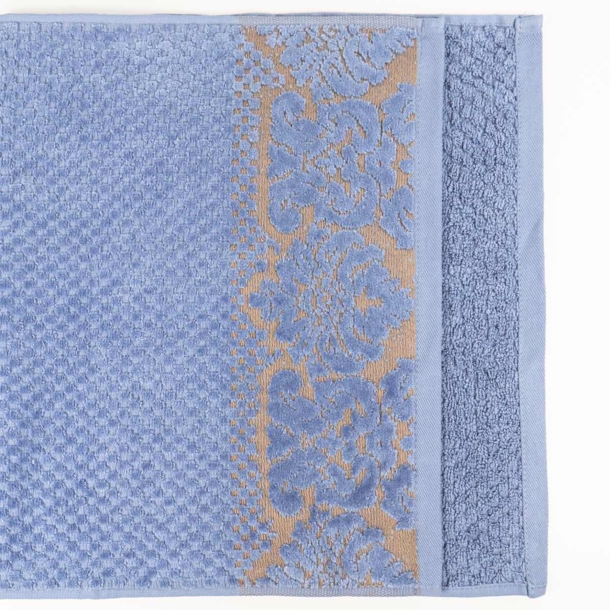 Набор полотенец Damask жаккардовое с велюром 3 шт. Синий (550-dv-k3-2-blue) - фото 5