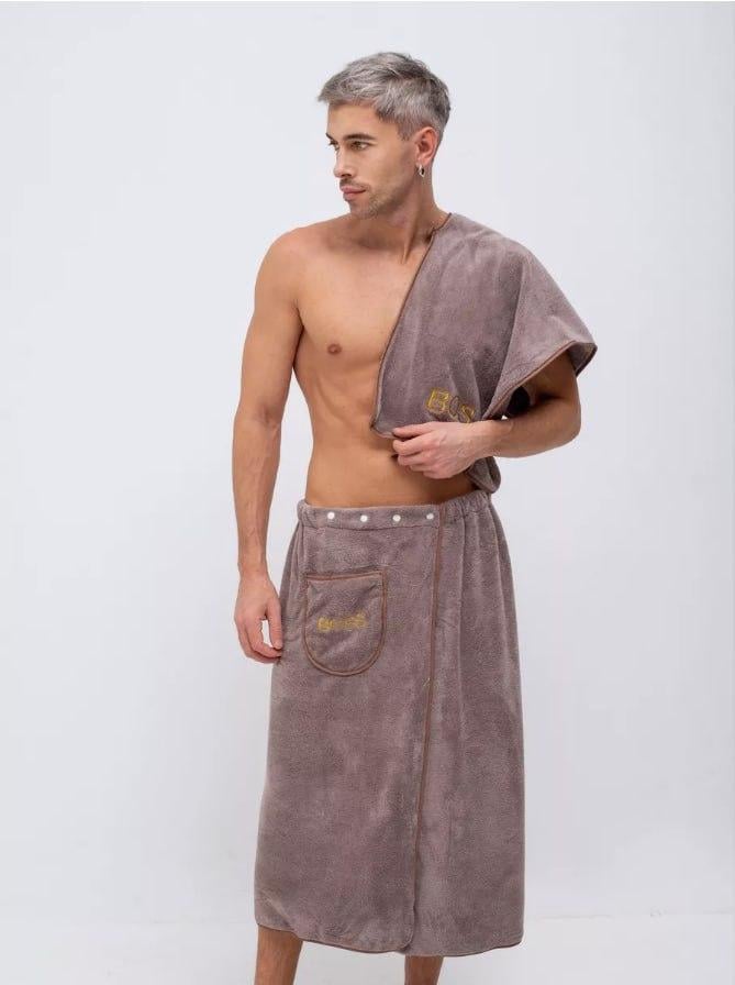 Килт с карманом микрофибра банный 85х150 см Фиолетовый (Д-novo-m-sauna-008)