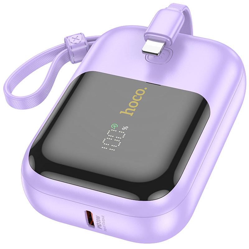 Повербанк портативный Hoco Q20 Fountain 10000 mAh 22,5W+PD с кабелями Пурпурный - фото 1