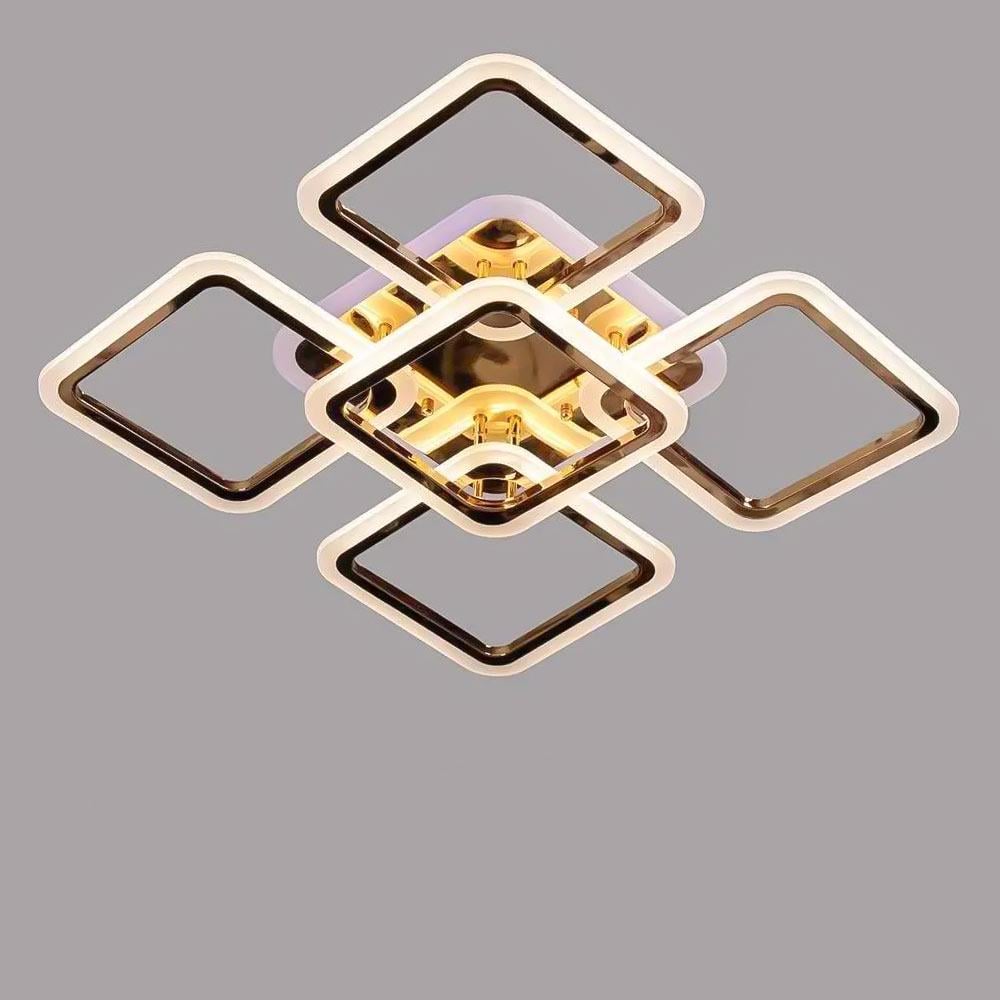 Люстра потолочная светодиодная Light House SL-18185/4/1 FG/RGB Dimmer 3000-6000К 150W 110х580х580 мм Золотой