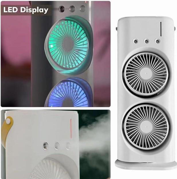 Вентилятор настільний з охолодженням Double-ended Spray Fan з LED підсвічуванням/3 швидкості та пультом ДК (2104618502) - фото 6 Вентилятор настільний з охолодженням Double-ended Spray Fan з LED підсвічуванням/3 швидкості та пультом ДК (2104618502) - фото 6