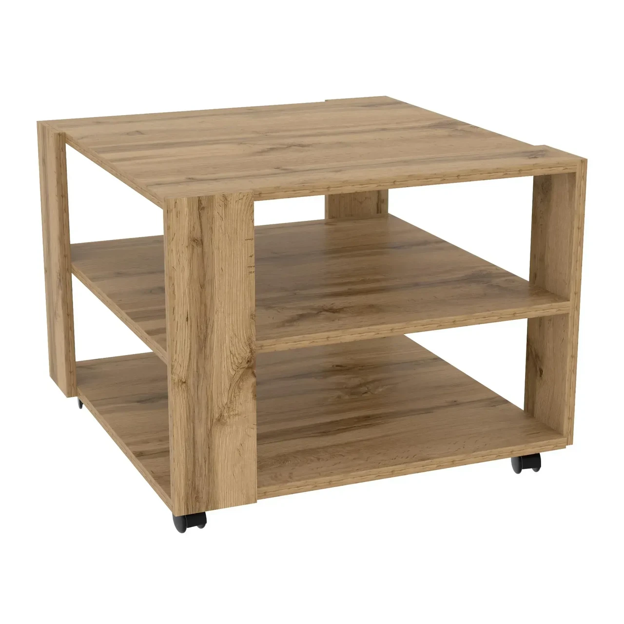 Стол журнальный на колесиках Kontinent Kvant №4 60х60х45 см Дуб Аппалачи (52489547) - фото 1 Стол журнальный на колесиках Kontinent Kvant №4 60х60х45 см Дуб Аппалачи (52489547) - фото 1