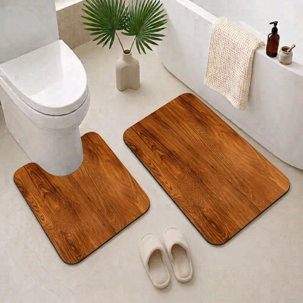 Набор ковриков для ванной DECOR Cherry диатомитовый противоскользящий влагопоглощающий 2 шт. 80х50 и 50х50 см (7802923)