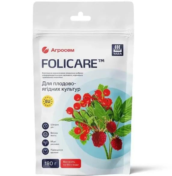 Добриво мінеральне Yara Folicare для плодово-ягідних культур 180 г (482026651)