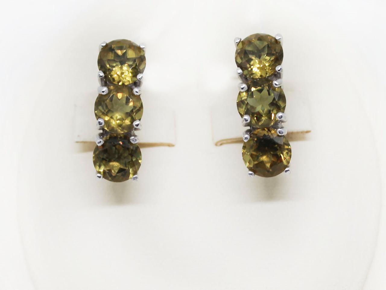 Серьги серебряные с султанитом 6,76 г (983063924)
