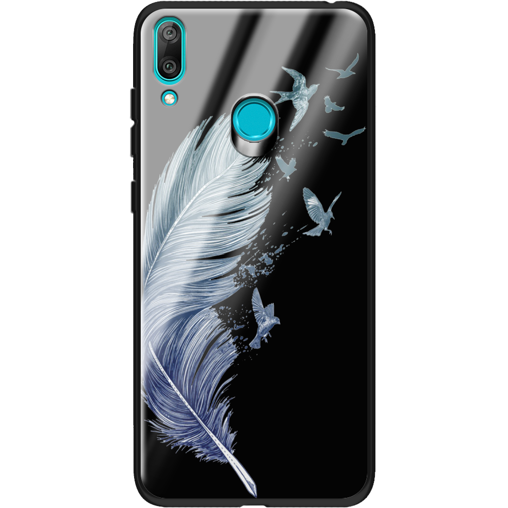 Чохол Boxface Huawei Y7 2019 Feather Чорний силікон зі склом (36044-cc38-37730)