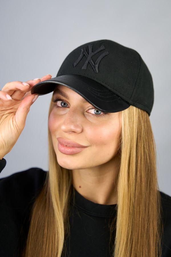 Бейсболка унисекс Braxton NY 6102 с кожаным козырьком кашемировая Черный (2490429483) - фото 2