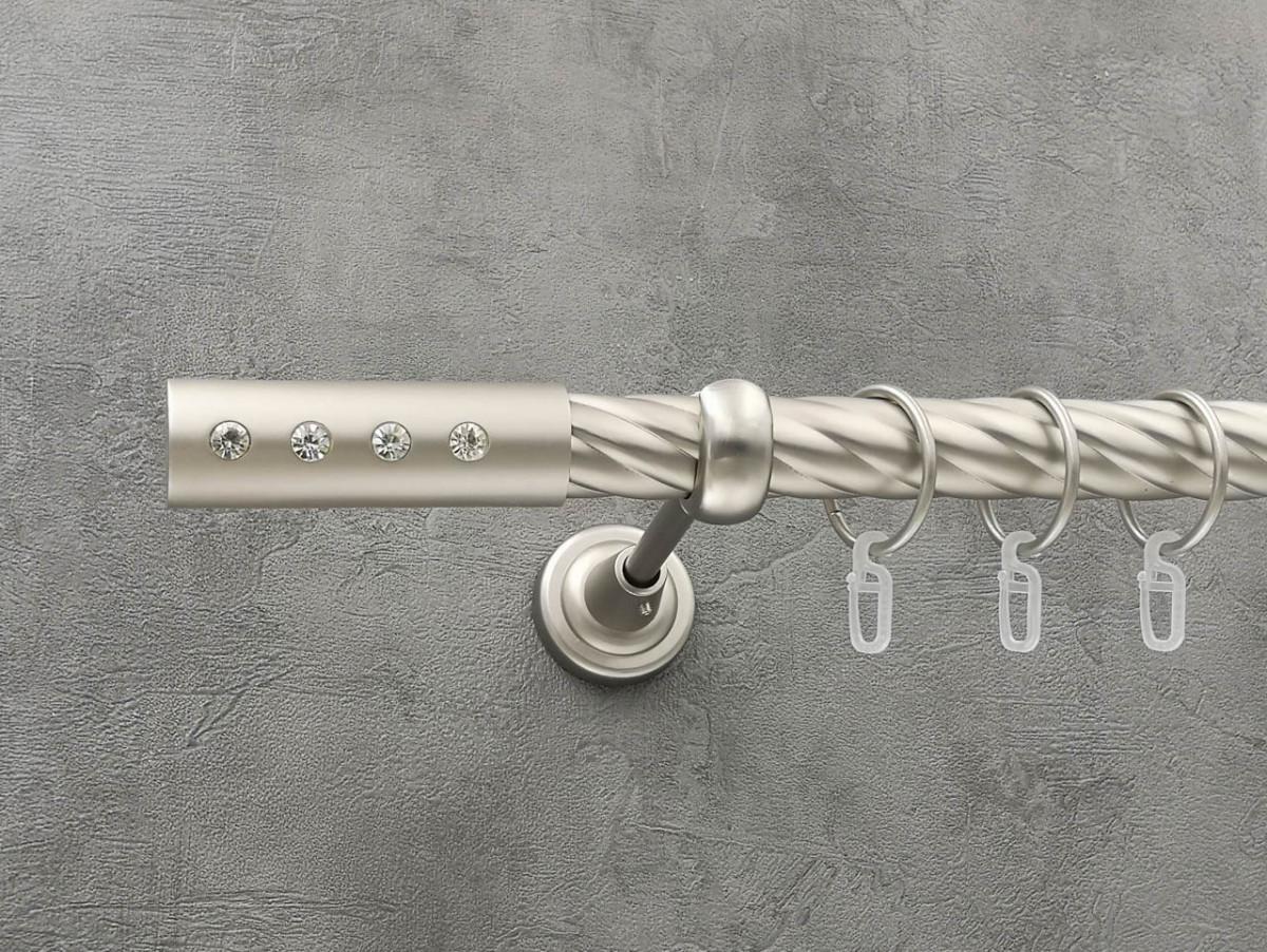 Карниз Quadrum Алюр витая штанга одинарный открытый 25 мм 300 см Сатин (264768791)