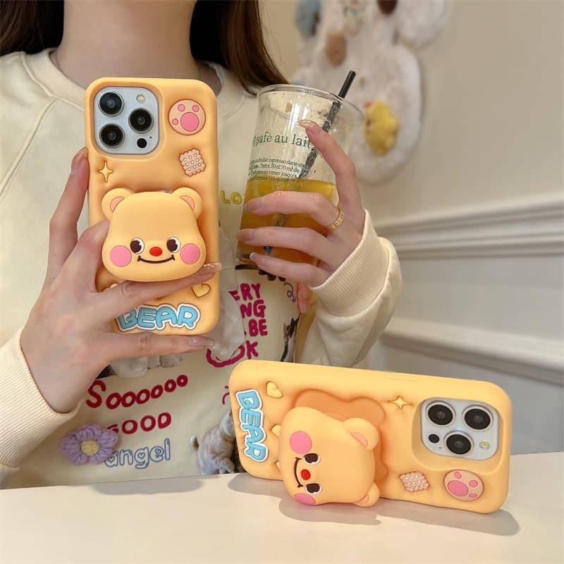 Протиударний Силіконовий Чохол Funny 3D для Apple iPhone 14 Pro (6.1") Little bear - фото 6