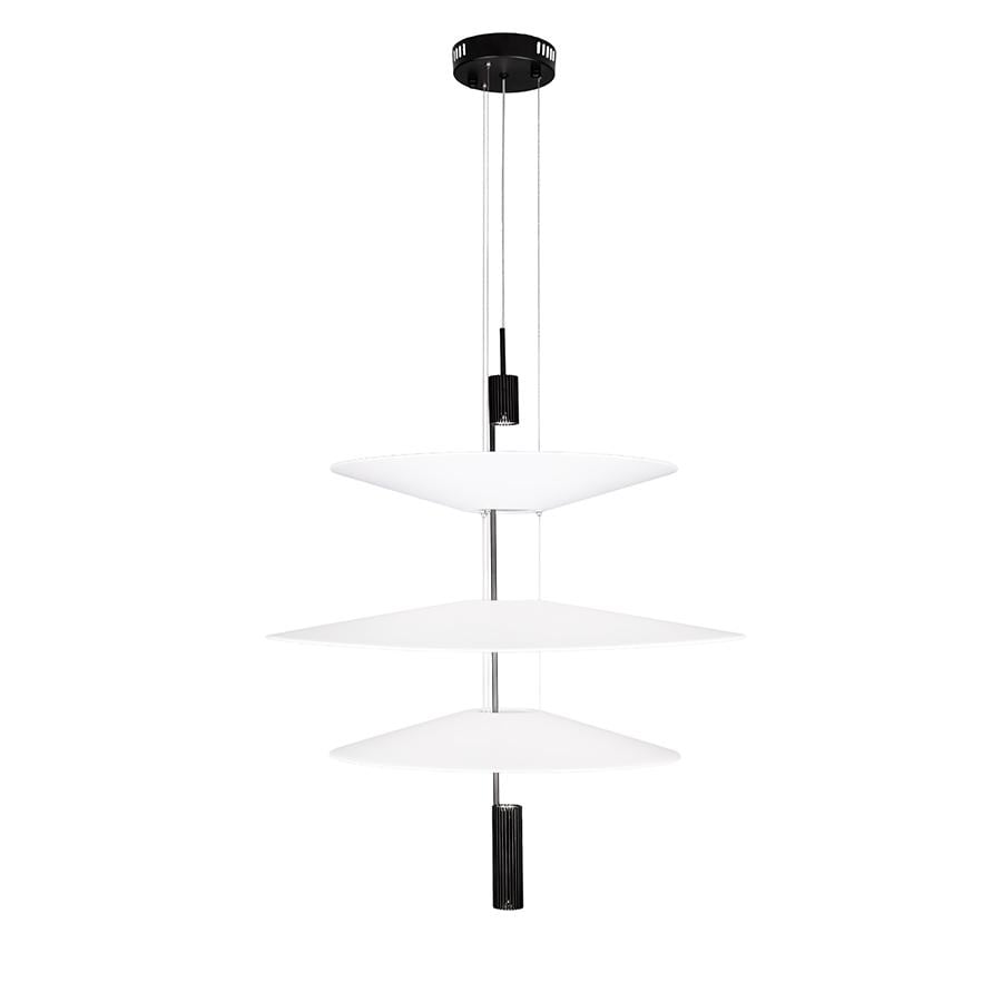 Люстра подвесная светодиодная Levistella 792D1183 500/680/500 BK декоративная плафон белый Черный