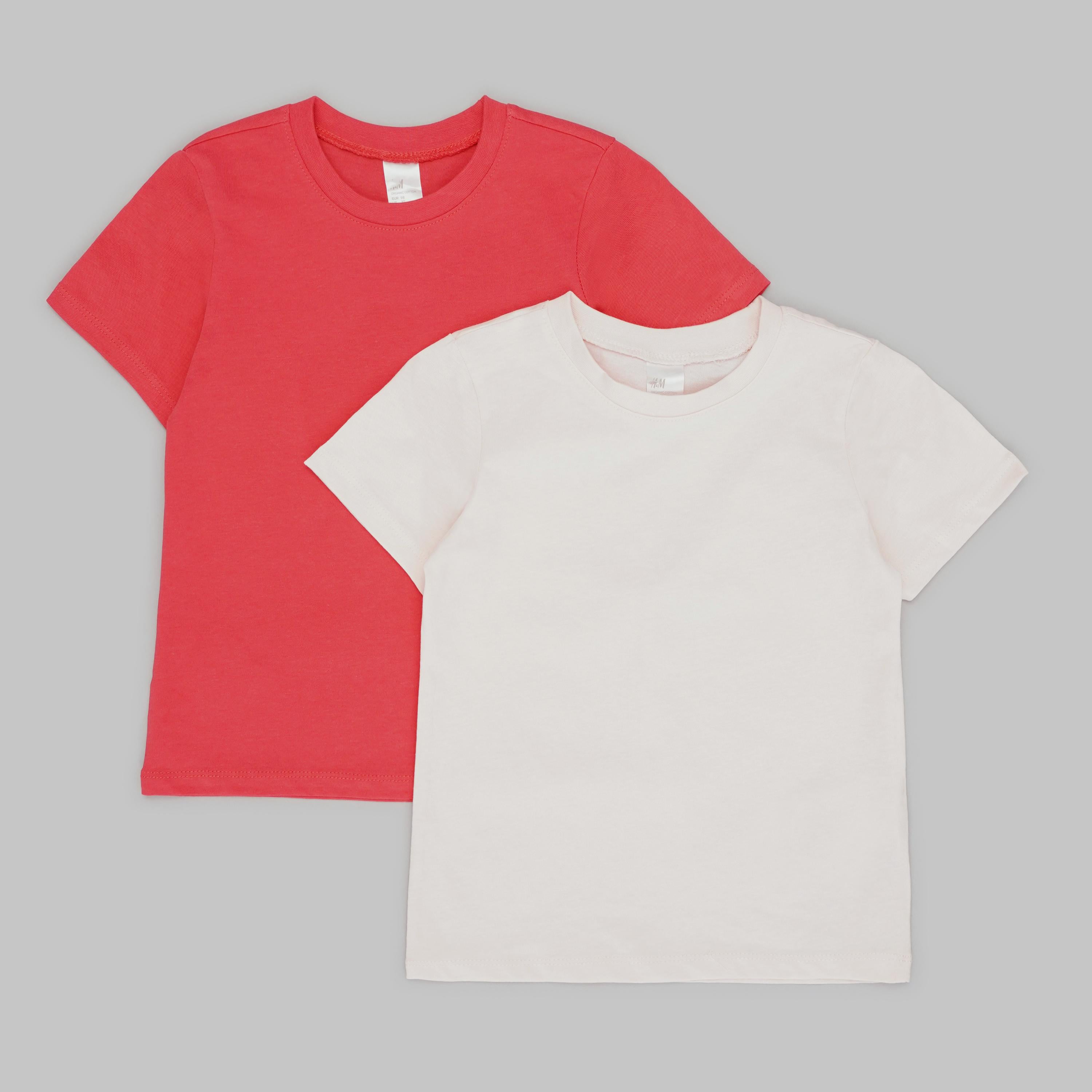 Футболка H&M 2 шт. 98 см Світло-рожевий/Малиновий (A24121159353)