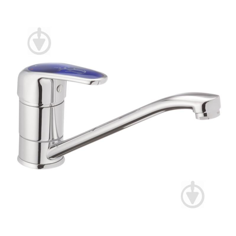 Смеситель для кухни Haiba MAGIC 004 с синей ручкой (HB0664)