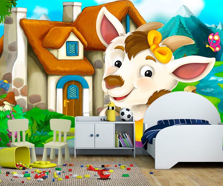 Фотообои 3D для детской комнаты Козочка из мультика