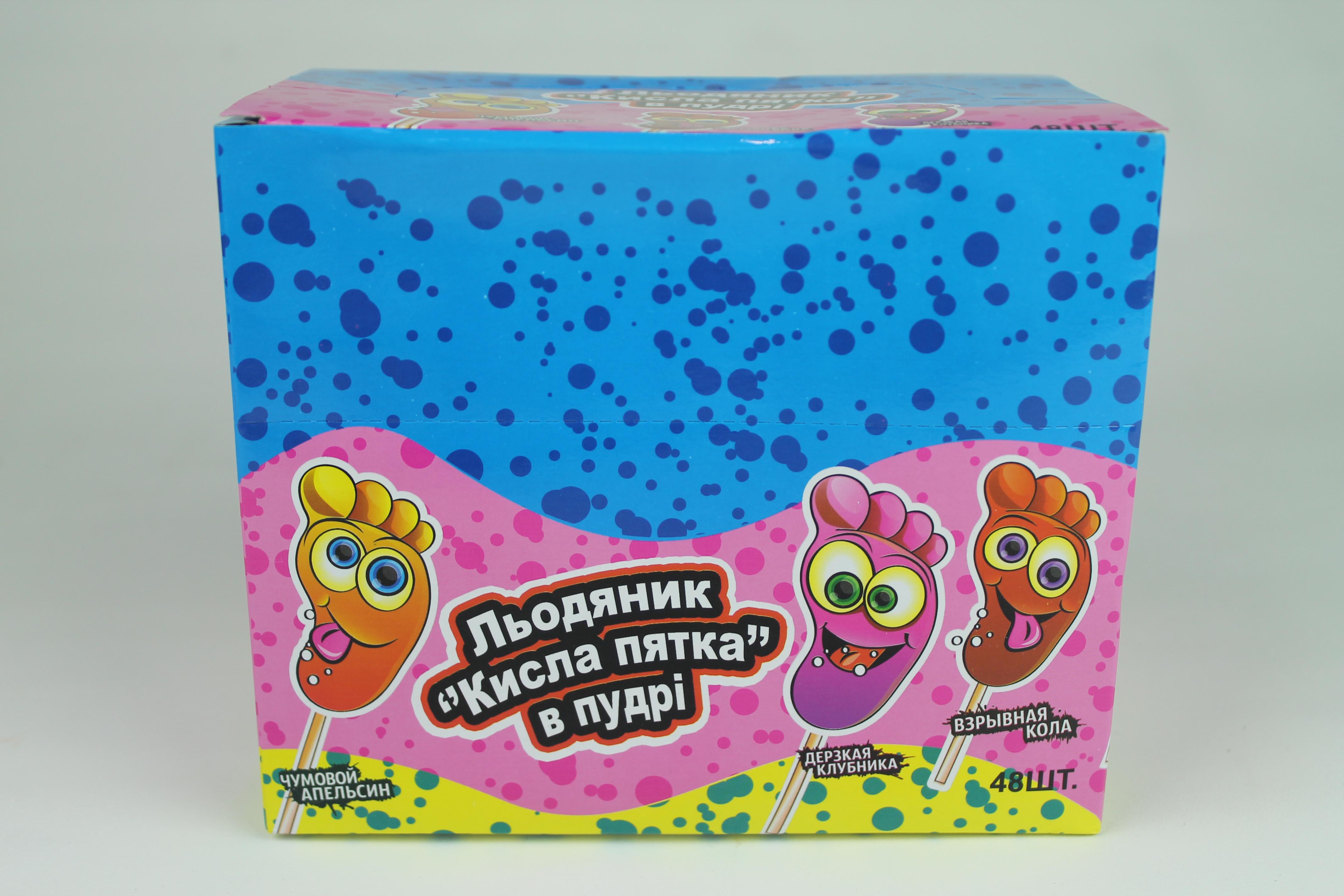 Кислая карамель Кислая пятка Фруктовый взрыв вкуса 48 шт. (1469455348)