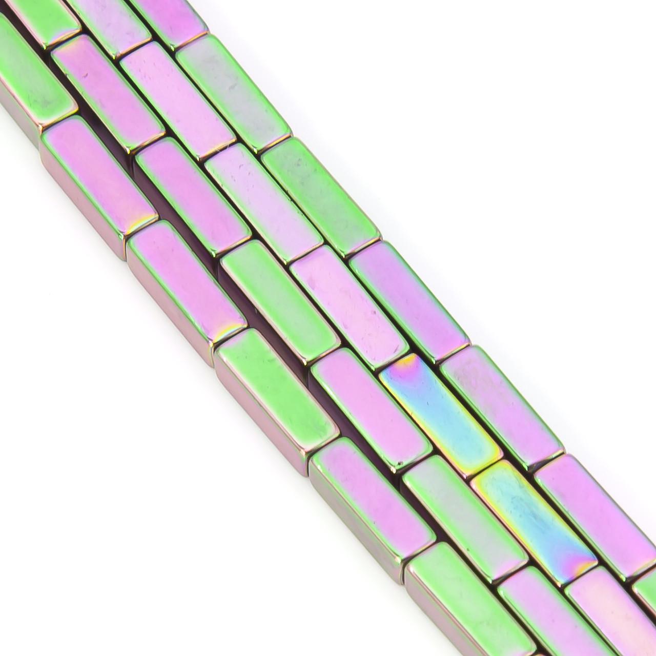 Бусины гематитовые Прямоугольник 9х3 мм 40 см 45 шт. Радужный (БГ0903п52)