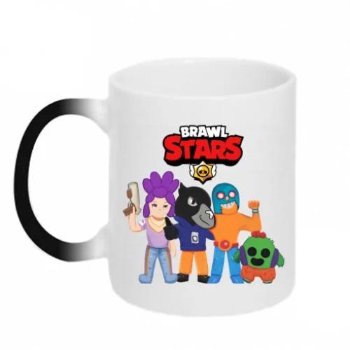 Чашка хамелеон Brawl Stars Friends 320 мл Черно-белый (18696498-17-209507)