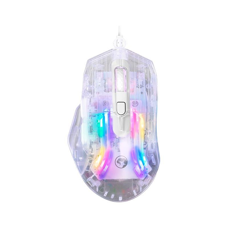 Комп'ютерна мишка провідна Marvo MISTIC 40 Programmable Wired Mouse M413 з RGB-підсвічуванням Прозорий (22562479)