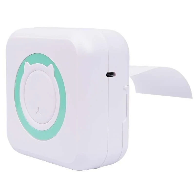 Термопринтер портативний бездротовий мобільний Bluetooth Mini Printer С15 для дітей і дорослих Бірюзовий (1003)