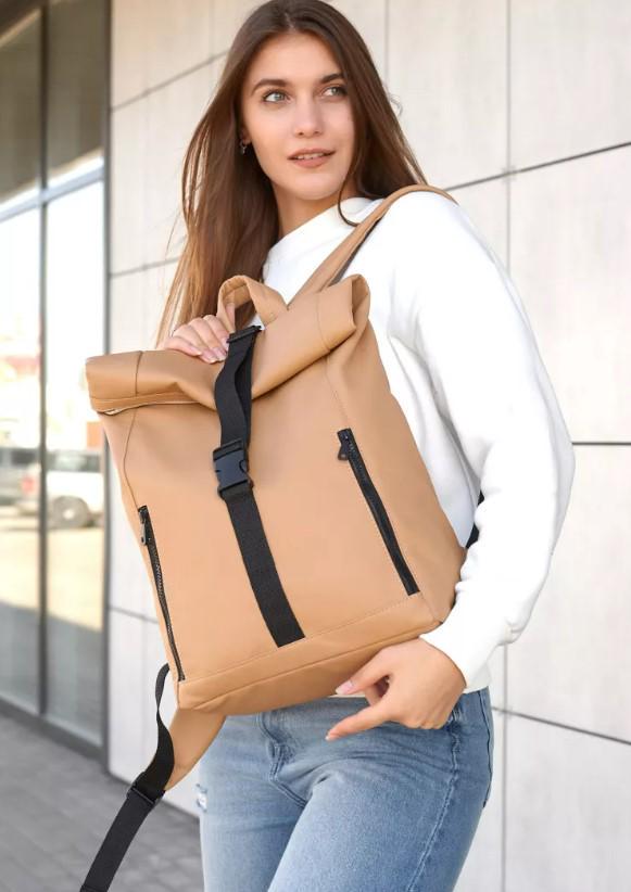 Рюкзак женский Sambag RollTop One Бежевый (24208026) - фото 2 Рюкзак женский Sambag RollTop One Бежевый (24208026) - фото 2