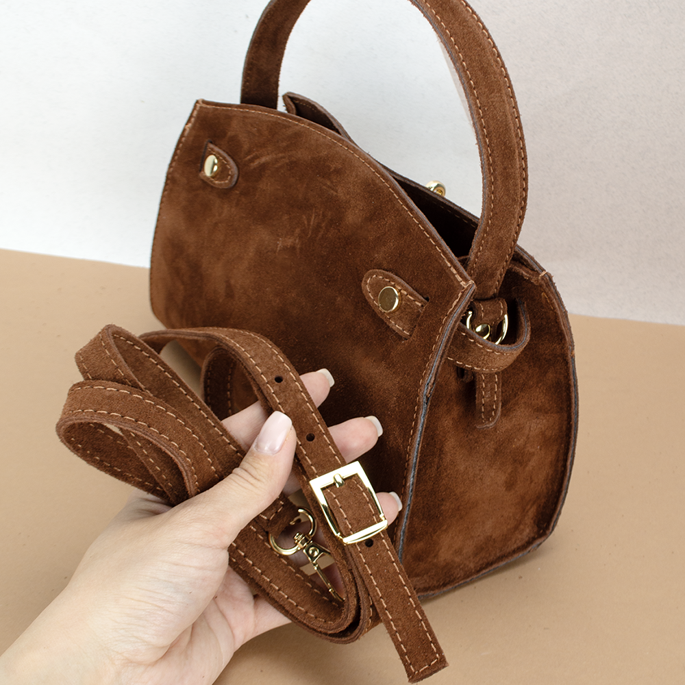 Сумка жіноча замшева Virginia Conti 03737 Темно-рудий (2412952046) - фото 3