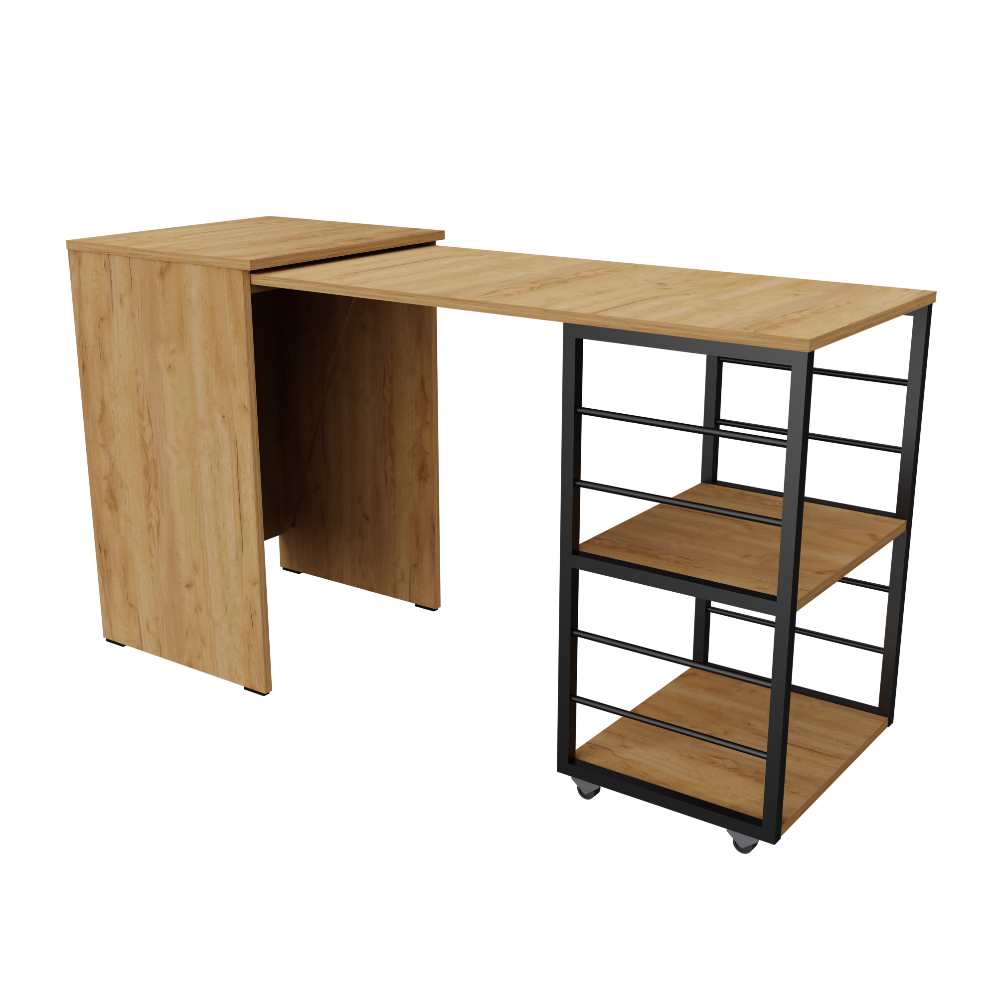 Раздвижной стол тумба Неман ДОЛИН Дуб крафт золотой (638203)