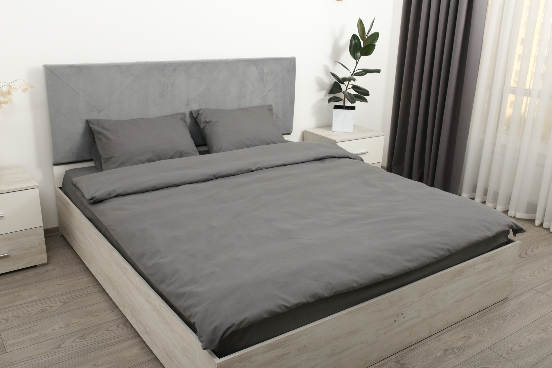 Комплект постельного белья семейный Amore GLux-1026 бязь Серый (KPB-As-GLux-1026(70x70)_) - фото 6 Комплект постельного белья семейный Amore GLux-1026 бязь Серый (KPB-As-GLux-1026(70x70)_) - фото 6