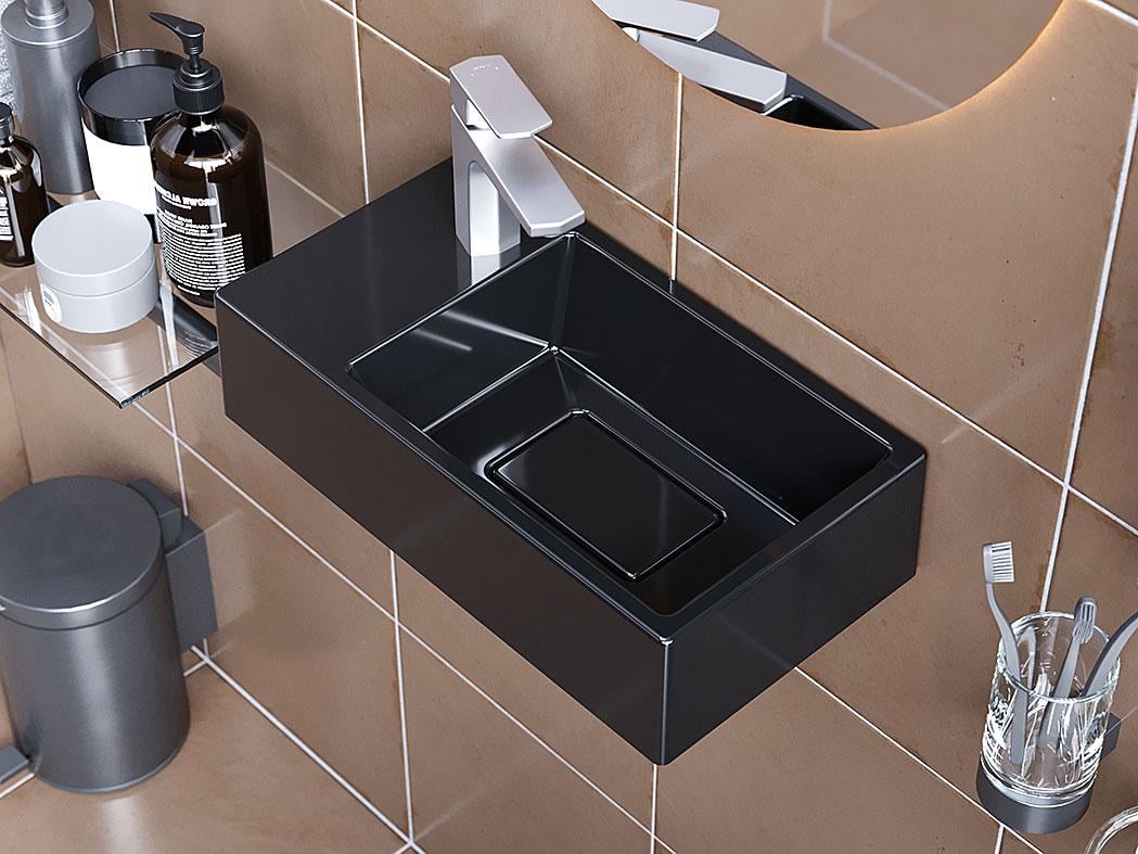 Умывальник подвесной Luxor Aldo L Black (740) - фото 11