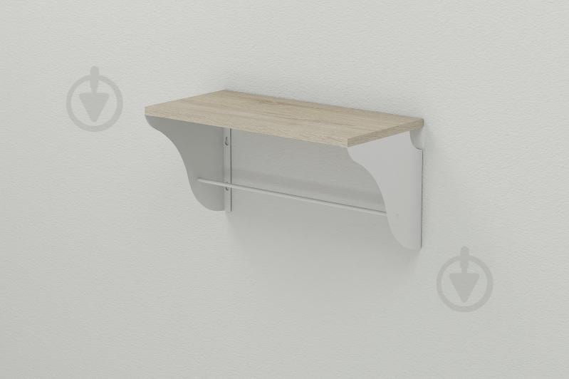 Полка настенная Ferrum-decor Комфи 260x600x240 металл Белый ДСП Сонома 16 мм (KOM0032)