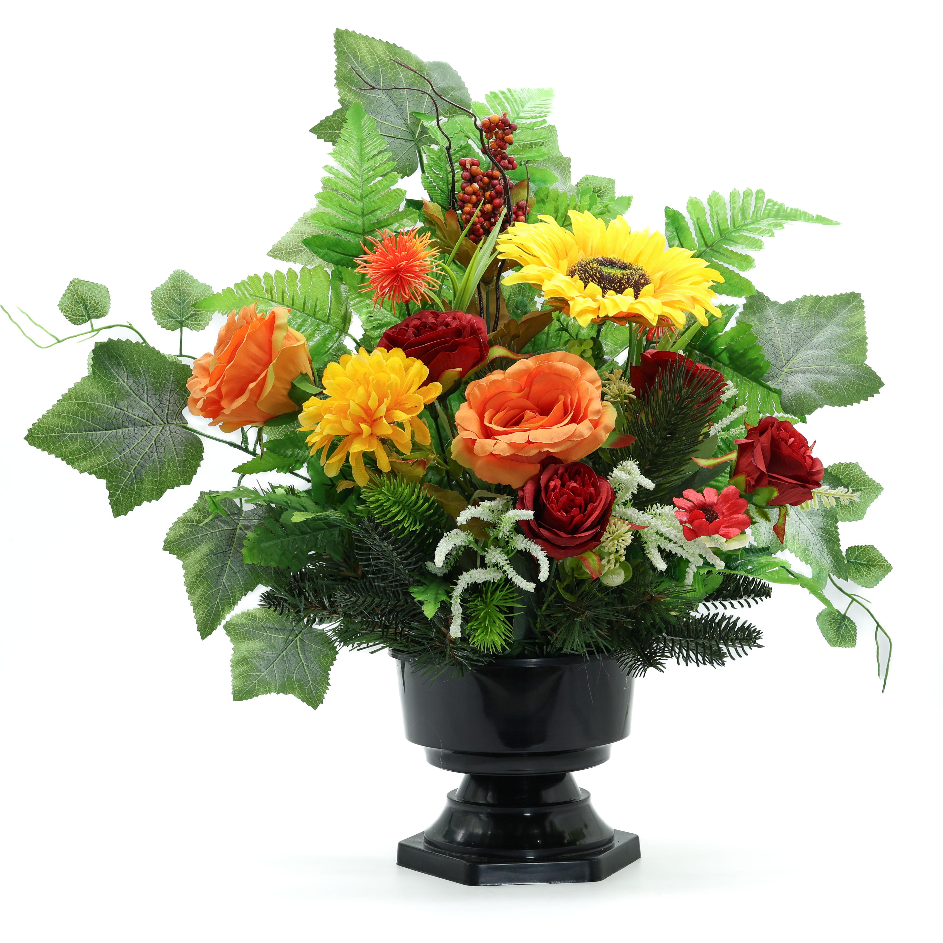 Композиция Gala Decor из искусственных цветов в пластмассовом кашпо Черный (КЧ4535С1)