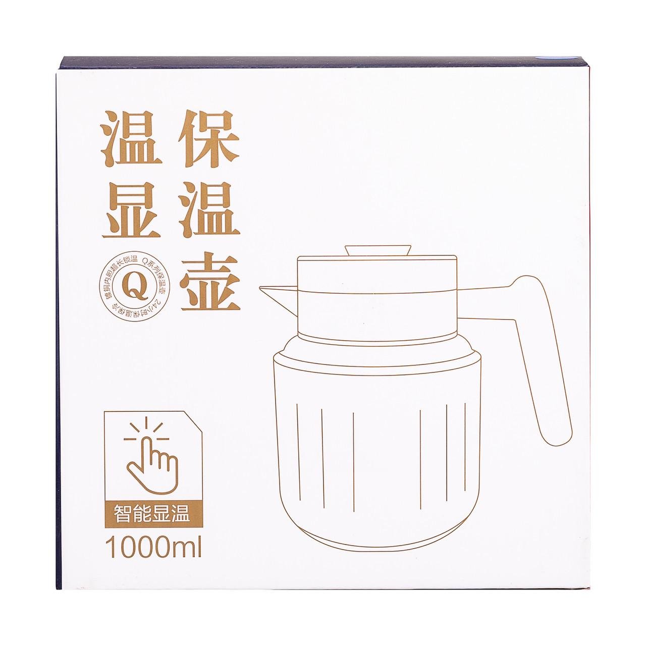 Чайник-термос с индикатором температуры и заварником 1 л Белый (2431237156) - фото 7