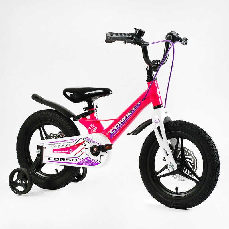 Велосипед двоколісний Corso Revolt 14 дюймів Магнієва рама Малиновий (MG-14507)