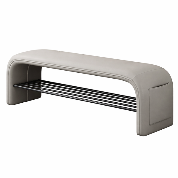 Скамейка для обуви RIAS NA71-100 с мягким сиденьем 100x35x42 см Grey (3_08145)