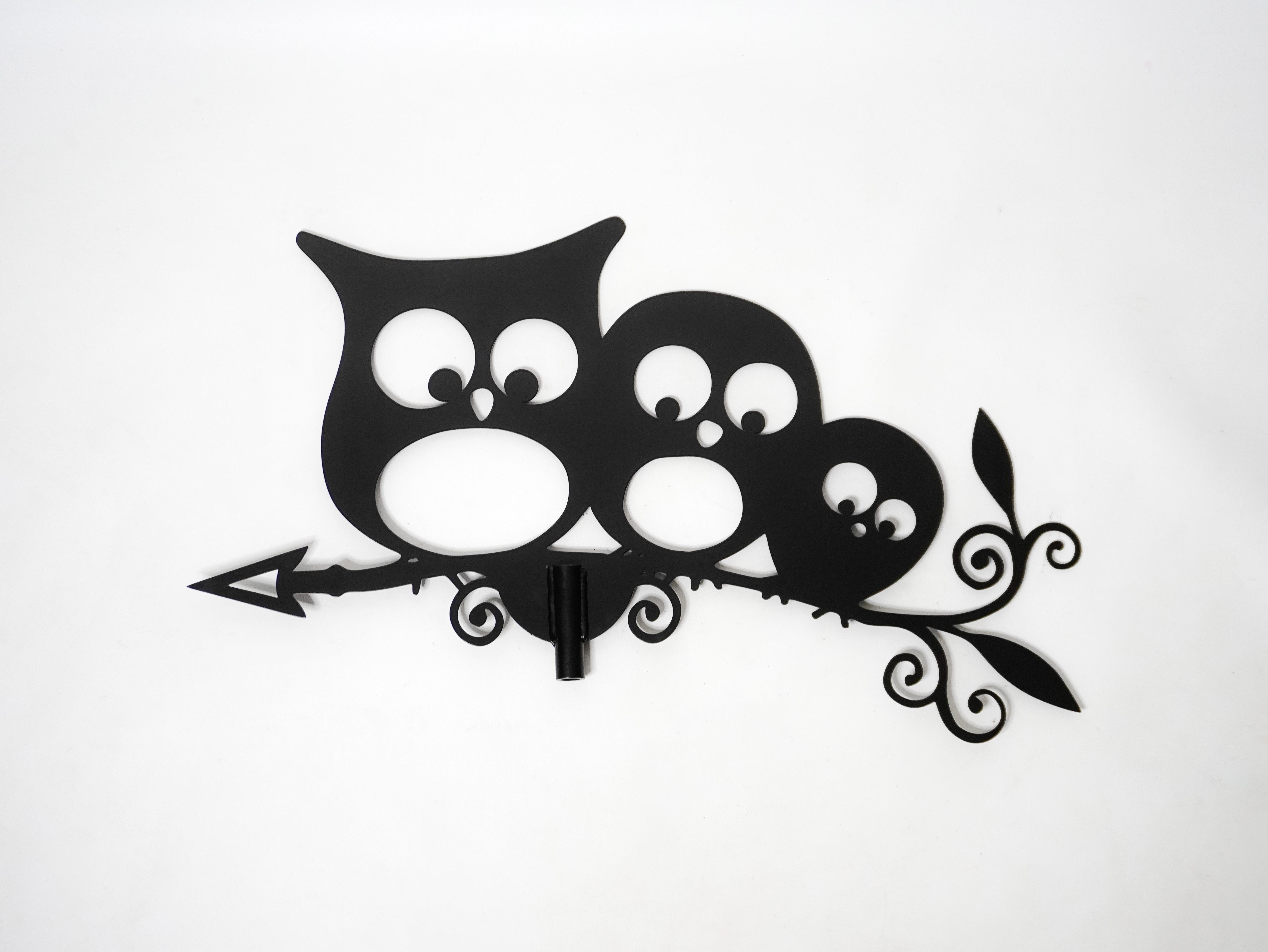 Флюгер на дах металевий Совушки Чорний