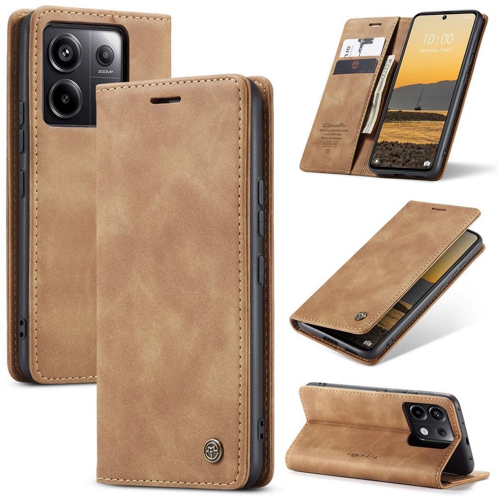 Чехол книжка с магнитом Xiaomi Redmi Note 13 Pro 5G CaseMe Brown (35387-30)