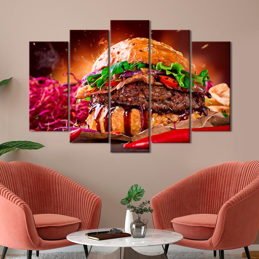 Настенний декор Вкусный королевский гамбургер 137x85 см (A304-5)