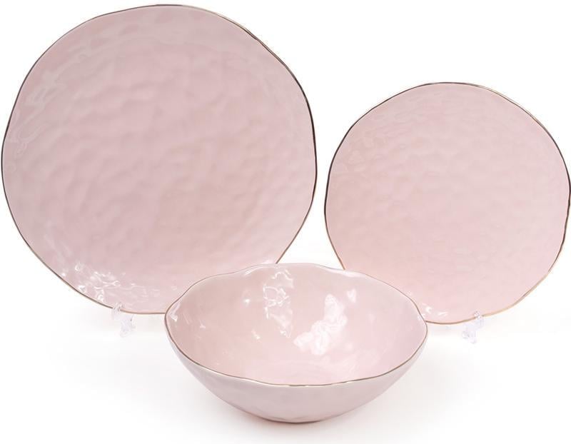 Салатник керамічний Bergamo 1,1 л Рожевий - фото 2 Салатник керамічний Bergamo 1,1 л Рожевий - фото 2