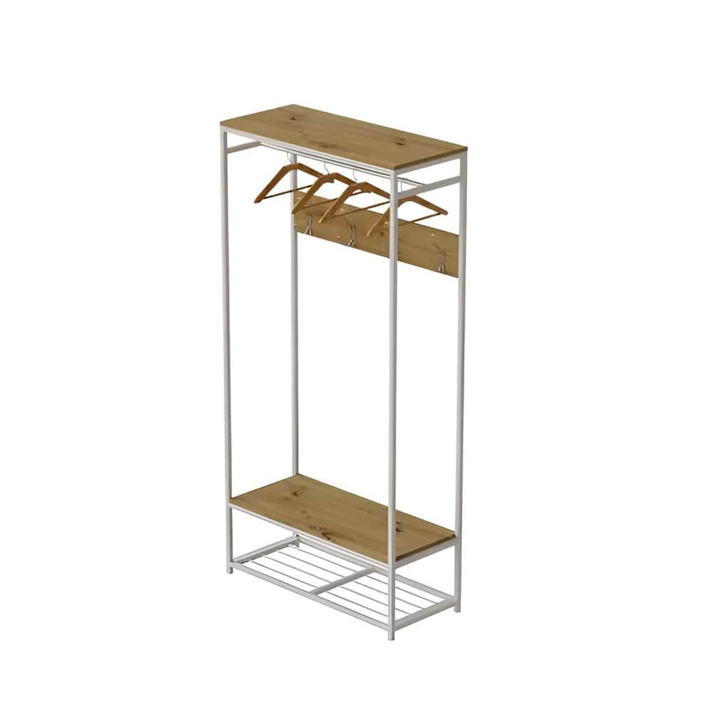 Вішалка модульна підлогова Ferrum-decor Треліс 15 ДСП 16 мм 180x90x38 см Білий/Дуб Артізан (FRD-104369)
