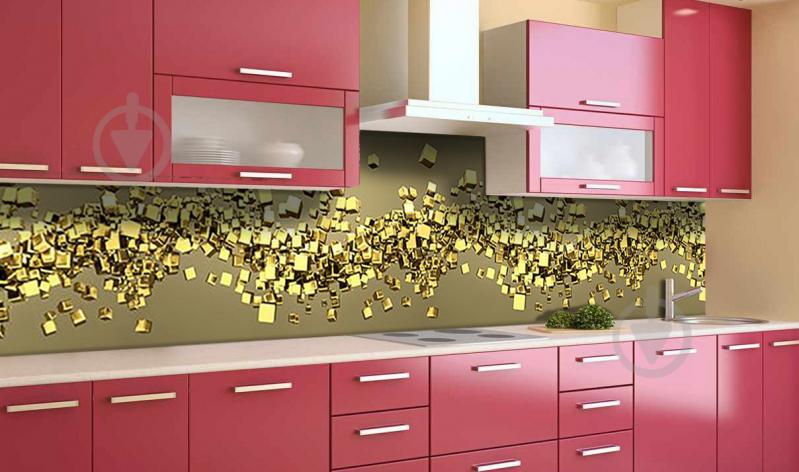 Наклейка виниловая кухонный фартук  Zatarga  "Золото 3Д"  650х2500 мм