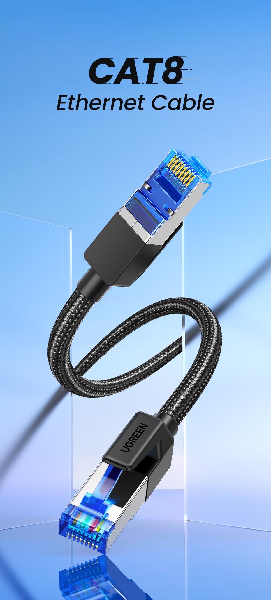 Интернет-кабель UGREEN Cat.8 F/FTP 40 Гбит/с 2000 МГц Lan RJ45 RJ 45 15 м Черный (30799) - фото 3