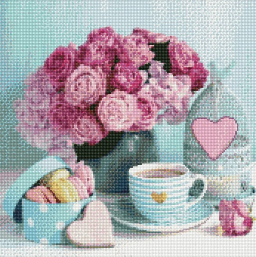 Алмазна мозаїка Strateg Чай із любов'ю 50х50 см (GA0010)