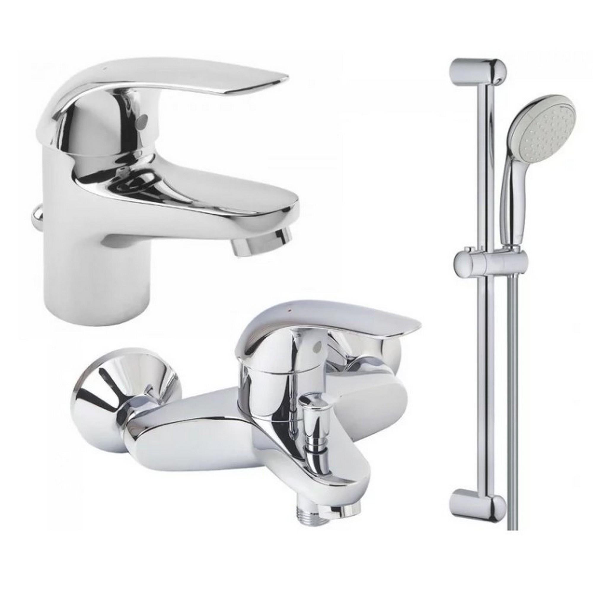 Набір змішувачів для ванни Grohe Euroeco 123226 Хром (98786) Набір змішувачів для ванни Grohe Euroeco 123226 Хром (98786)