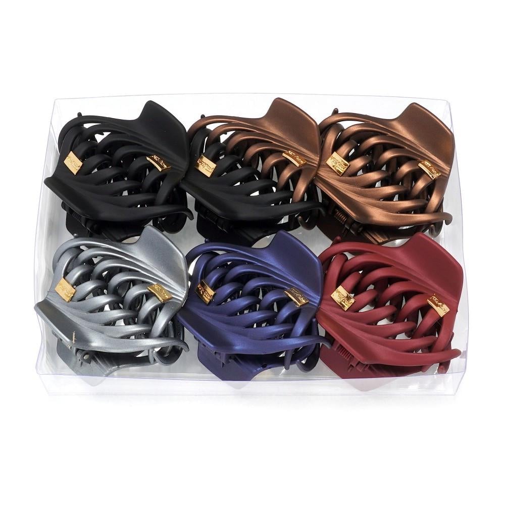 Набор шпилек-крабиков для волос FasRion Fashion средняя каучуковая 7 см Разноцветный (2899937392)