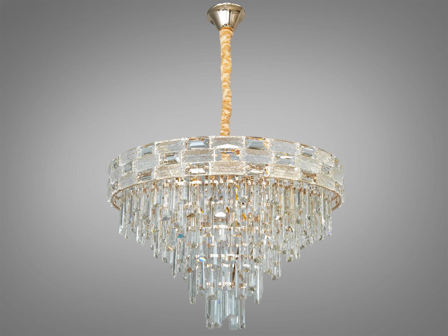 Люстра підвісна кришталева на 13 ламп Золотий (9085-600GD)