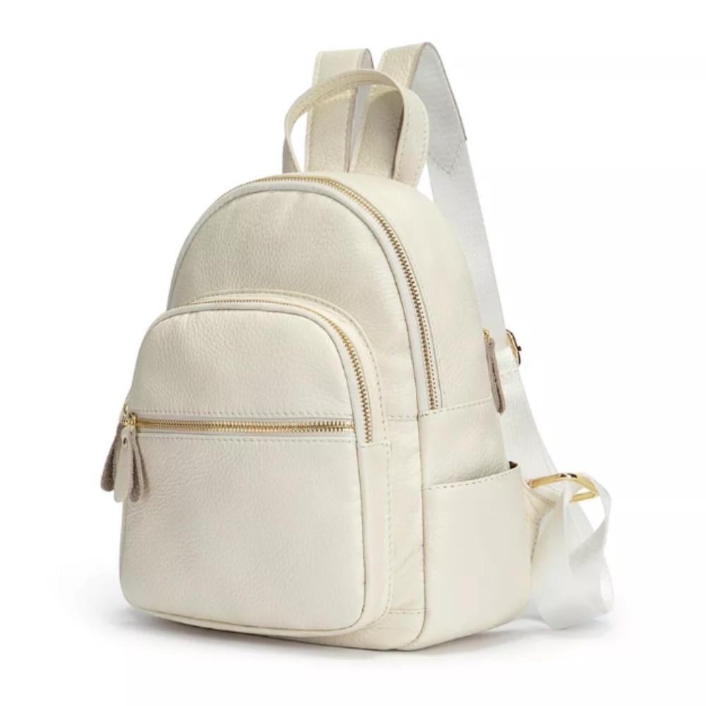 Жіночий рюкзак Lorian з натуральної шкіри з фронтальним та бічними карманами Молочний (LR 25172-white) Жіночий рюкзак Lorian з натуральної шкіри з фронтальним та бічними карманами Молочний (LR 25172-white)
