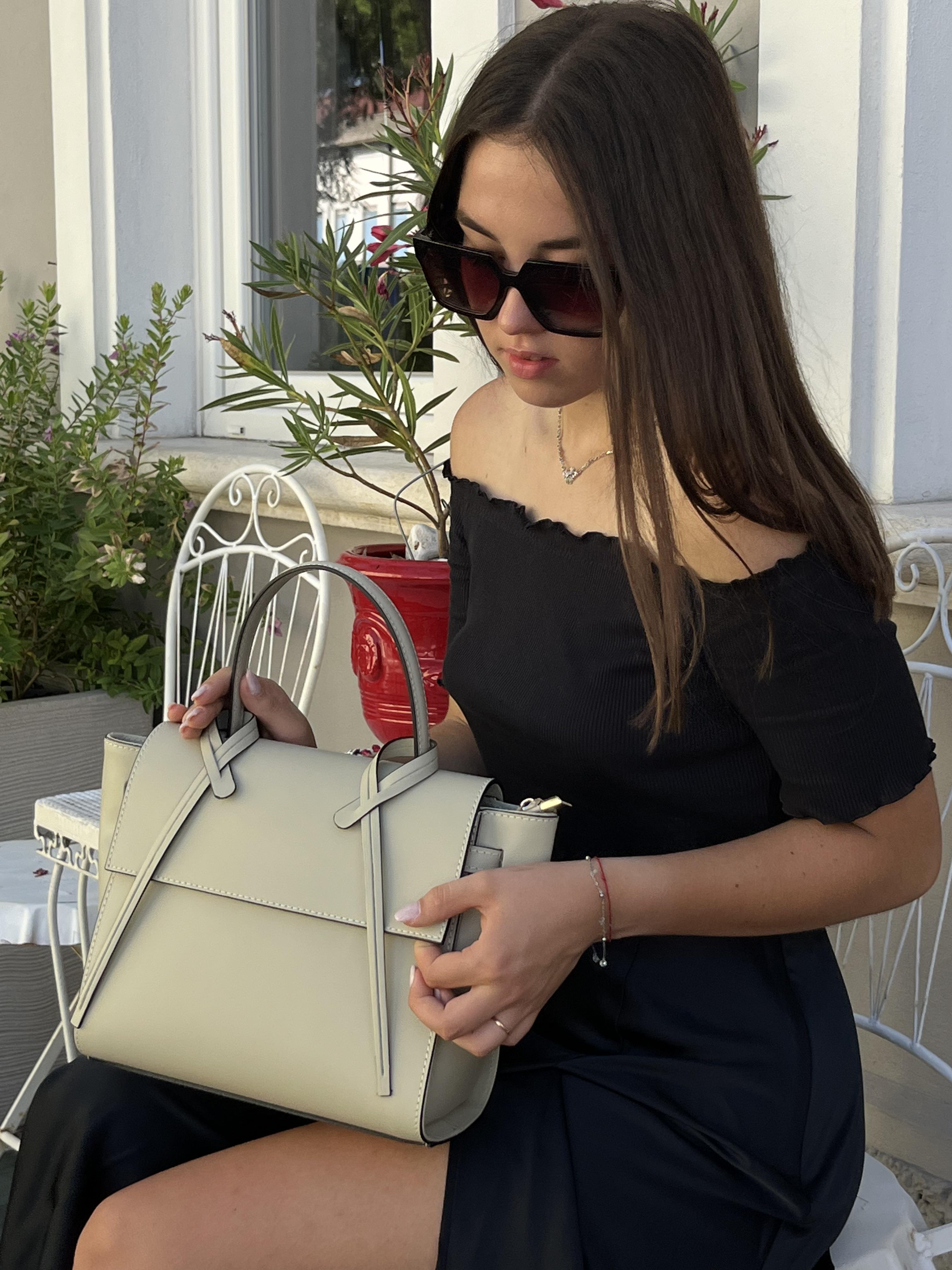 Сумка жіноча з натуральної шкіри Бежевий (IT-1008-2) - фото 2 Сумка жіноча з натуральної шкіри Бежевий (IT-1008-2) - фото 2