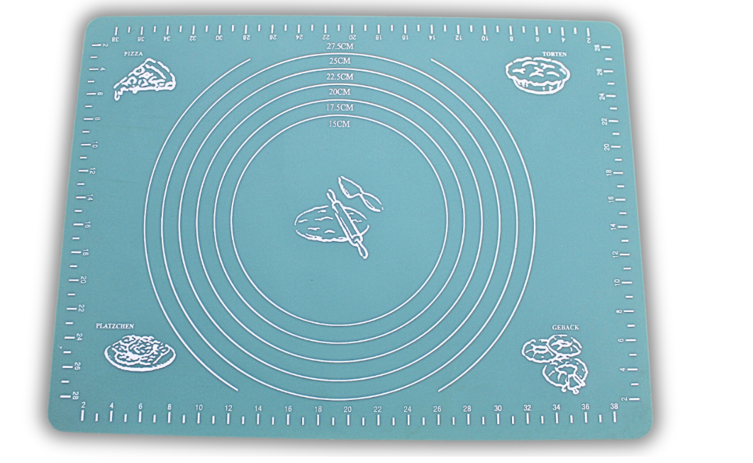 Коврик для теста силиконовый с разметкой 40х30 см Мятный