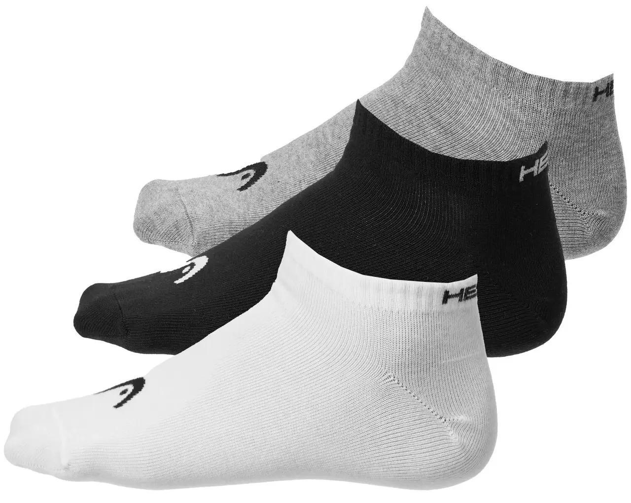 Шкарпетки чоловічі Head ALL SPORTS TRAINING SNEAKER 3P р. 43-46 Сірий/Білий/Чорний (701229018-004 43-46)